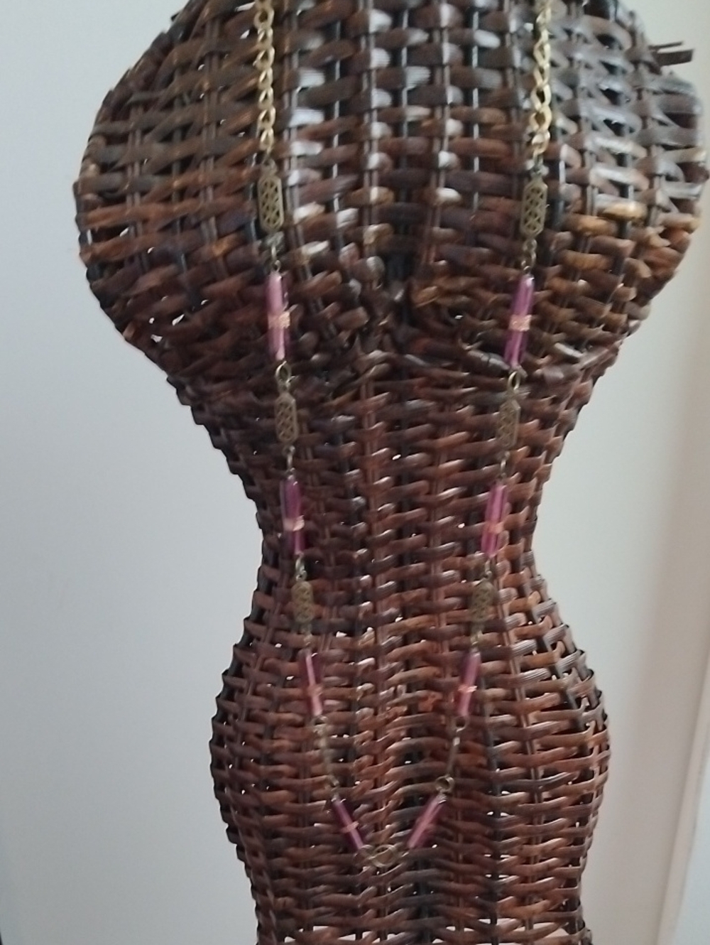 Purple Bead Long Necklace - Women's Jewelry - Picture 2 of 3